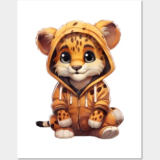 Cheetah Wearing Hoodie Posters and Art